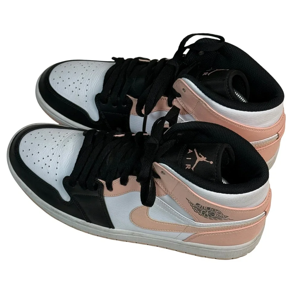 Jordan Air Jordan 1 Mid Arctic Orange Black Toe 554724-133 Mens Size 9.5 Sneaker